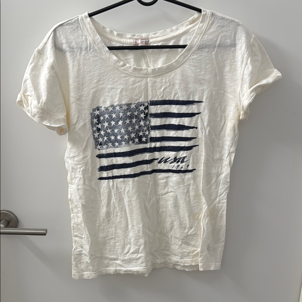 Gap 100% Cotton Women's White/Cream Graphic Tee